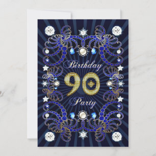 90e anniversaire invitation de fête avec des masse