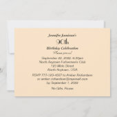 90e anniversaire Invitation de fête Vintage (Dos)