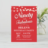90e anniversaire Invitation Fabulous rouge (Debout devant)