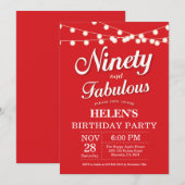 90e anniversaire Invitation Fabulous rouge (Devant / Derrière)