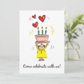 90e anniversaire Invitation Femme avec Humour de g (Debout devant)