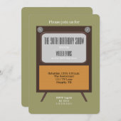 90e anniversaire Invitation fête TV Vintage (Devant / Derrière)