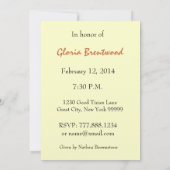 90e anniversaire Invitation Gold Sunflower (Dos)