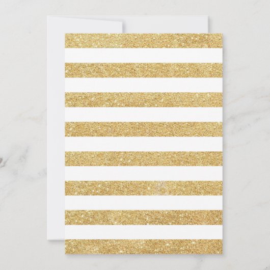 90e anniversaire Invitation Gold White Stripes Ros (Dos)
