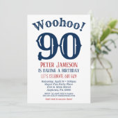 90e anniversaire Invitation Mens Marine Bleu (Debout devant)