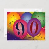 90e anniversaire invitation par carte postale (Devant / Derrière)