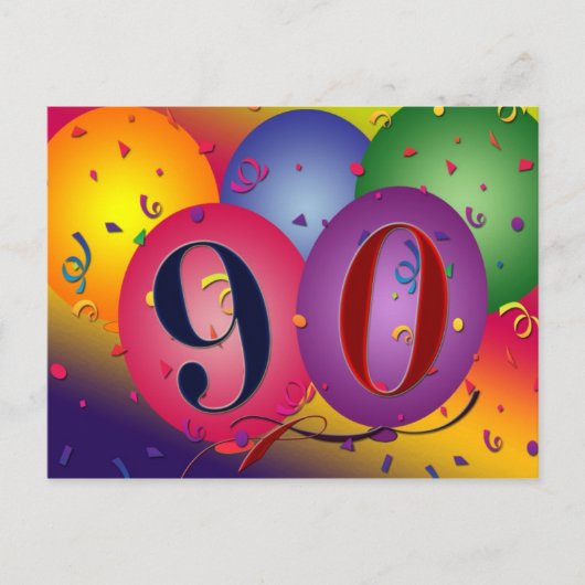 90e anniversaire invitation par carte postale (Devant)