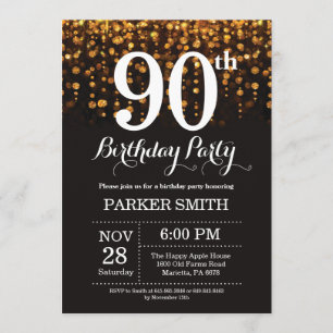 90e anniversaire Invitation Parties scintillant d'