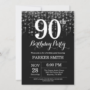 90e anniversaire Invitation Parties scintillant d'