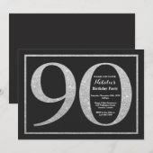 90e anniversaire Invitation Parties scintillant d' (Devant / Derrière)
