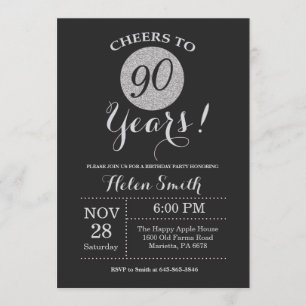 90e anniversaire Invitation Parties scintillant no