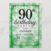 90e anniversaire Invitation Parties scintillant ve