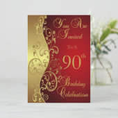 90e anniversaire Invitation personnalisée (Debout devant)