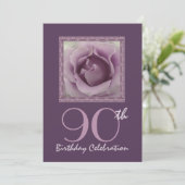 90e anniversaire Invitation RÊVE PURPLE Rose (Debout devant)