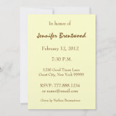 90e anniversaire Invitation Roses d'or (Dos)