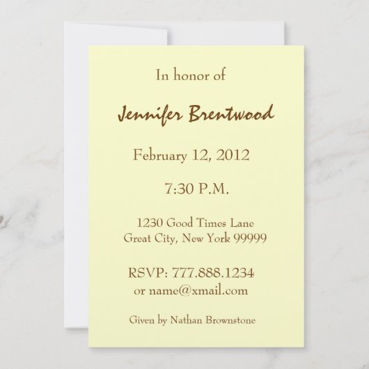 90e anniversaire Invitation Roses d'or (Dos)