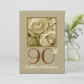 90e anniversaire Invitation Roses d'or (Debout devant)