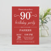 90e anniversaire Invitation rouge (Debout devant)