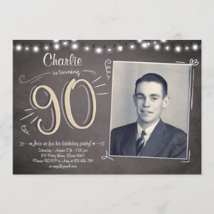 90e anniversaire Invitation Vintage 90e anniversai