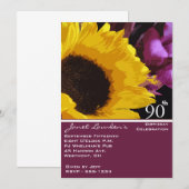 90e anniversaire Invitations de fête (Devant / Derrière)