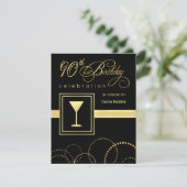 90e anniversaire Invitations de fête - avec Monogr (Debout devant)