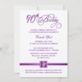 90e anniversaire Invitations de fête - avec Monogr (Dos)