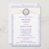 90e anniversaire - Invitations photo - Argent et v (Dos)