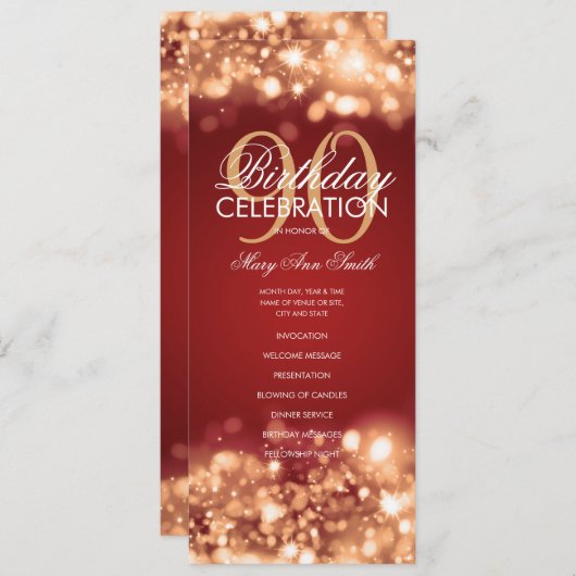 90e anniversaire Programme Glam Lights Red Gold Me (Devant / Derrière)