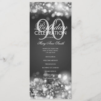 90e anniversaire Programme Glam Lights Silver Menu