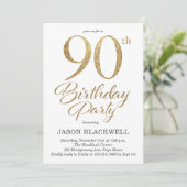90e Anniversaire Soirée Gold Invitation (Debout devant)