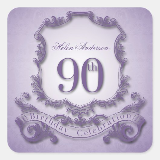90e anniversaire Stickers personnalisés (Devant)