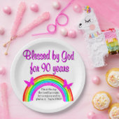 90E BIRTHDAY BLESSING PAPIEREN BORDJE (Feest)