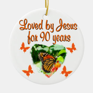 90E BIRTHDAY-BUTTERFLY KERAMISCH ORNAMENT