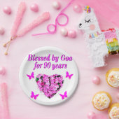 90E BIRTHDAY-STROOM PAPIEREN BORDJE (Feest)