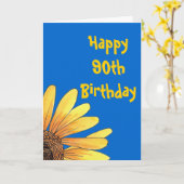90e carte d'anniversaire (Fleur jaune)