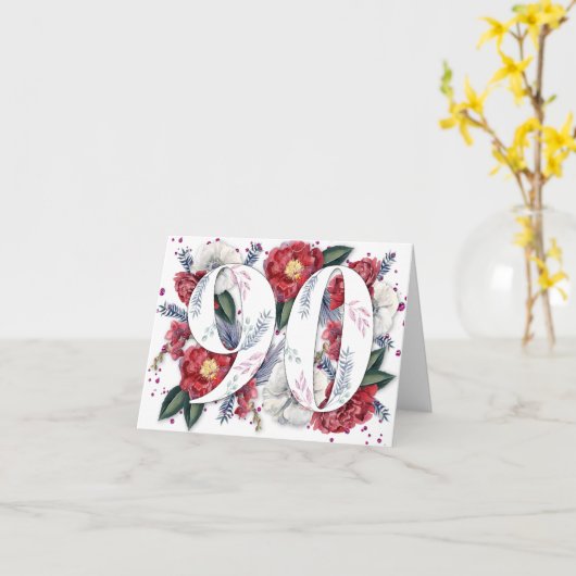 90e carte d'anniversaire (Fleur jaune)
