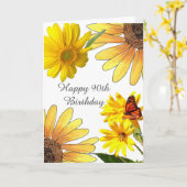 90e carte d'anniversaire (Fleur jaune)