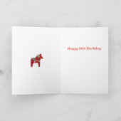 90e carte d'anniversaire avec Dala Horse (Intérieur)