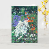 90e carte d'anniversaire pour grand-mère - Jardin  (Fleur jaune)