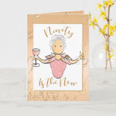 90e carte d'anniversaire pour sa fabuleuse Parties (Fleur jaune)