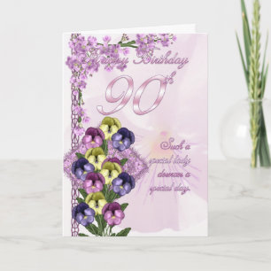 90e carte d'anniversaire pour une dame spéciale