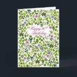 90e carte de lecture<br><div class="desc">90e carte du jour. A lovely card to send birthday wishes for a 90th birthday. Say happy birthday with a card full of scattered leaves and flowers. A card suitable for either a man or a woman.</div>