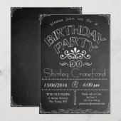 90e Chalkboard Anniversaire Célébration Invitation (Devant / Derrière)