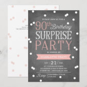 90e Confetti Invitation de la fête surprise | Anni (Devant / Derrière)