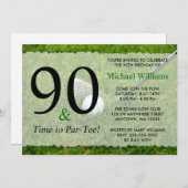 90e Golf Invitations de fête d'anniversaire (Devant / Derrière)