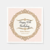 90e Happy Birthday Party Celebration Round Decor Servet (Voorkant)