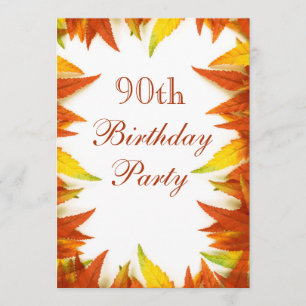 90e herfst van de Birthday-partij Kaart