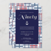 90e Invitation anniversaire - 90e, été nautique (Devant / Derrière)