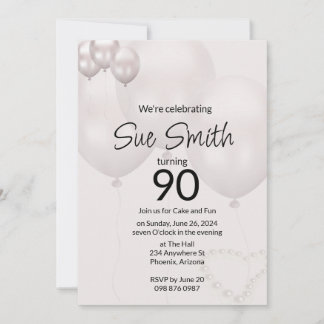90e Invitation d'anniversaire
