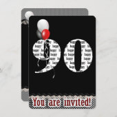 90e Invitation d'anniversaire (Devant / Derrière)